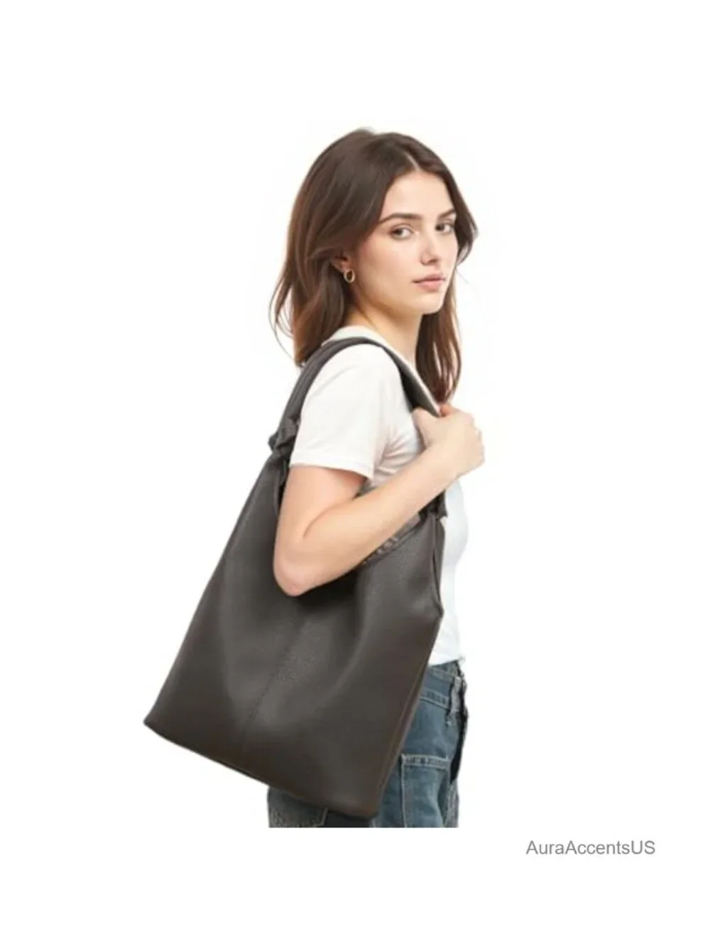 Vegan Leather Hobo Purse Set with Clutch for Women
